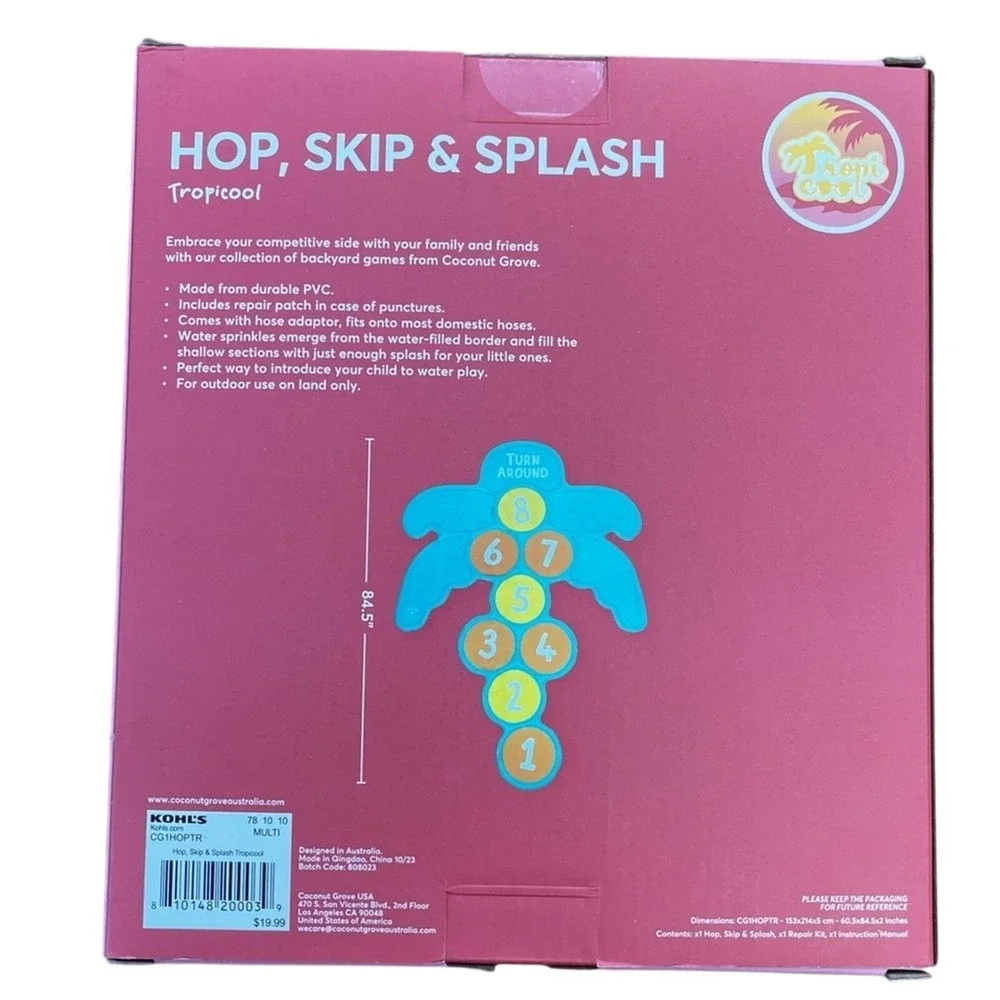 Coconut Grove Kids Hop, Skip & Splash Game - Blue and Yellow Summer Fun